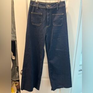 Zara Dark Blue Flare & Wide Leg Jeans